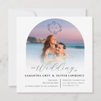 Einfache Foto-Hochzeitseinladung Save The Date