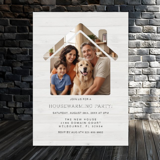 Einfache Foto Housewarming Party Einladung (Housewarming party invitation)