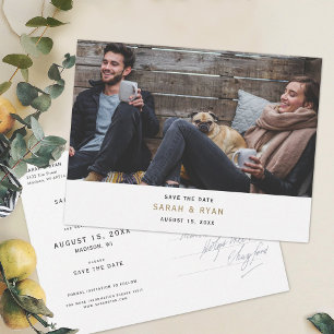 Einfache Foto Save the Date Postkarten