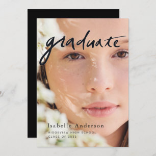 Einfache Foto Script Virtual Abschluss Einladung