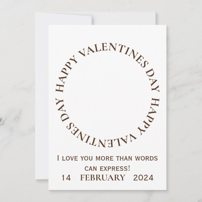 Einfache Foto Valentinstag Card Feiertagskarte (Vorderseite)