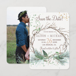 Einfache Foto Winterkranz rett Dattelfest Save The Date