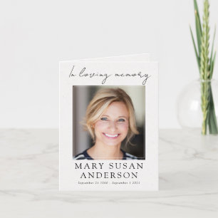 Einfache Fotobestattungs-Dankeskarten-Gedenkkarte Dankeskarte