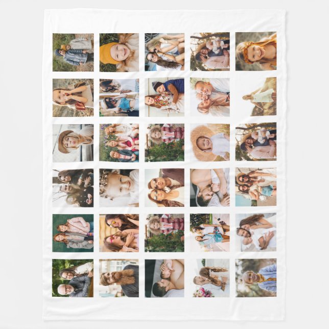 Einfache FotoCollage 30 Personalisiert Fleecedecke (Vorderseite)