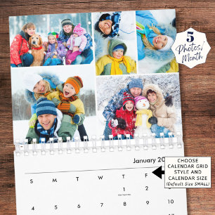Einfache Fotocollage 5 pro Monat Kalender