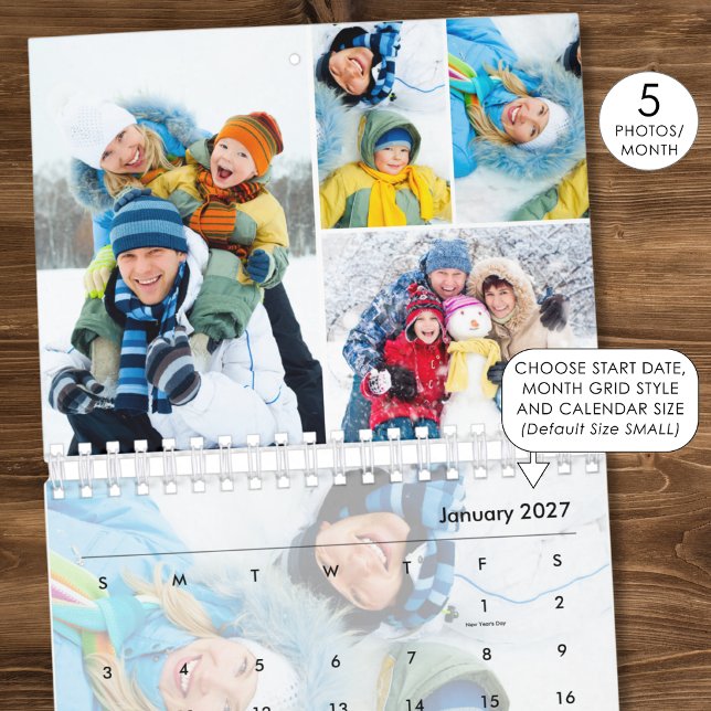 Einfache FotoCollage 5 pro Monat nach Maß Kalender (Von Creator hochgeladen)