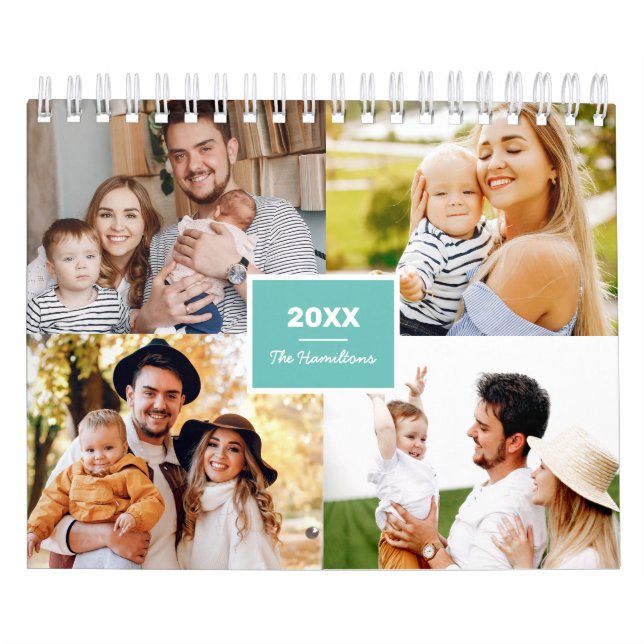 Einfache FotoCollage-Familie 2022 Kalender (Titelbild)