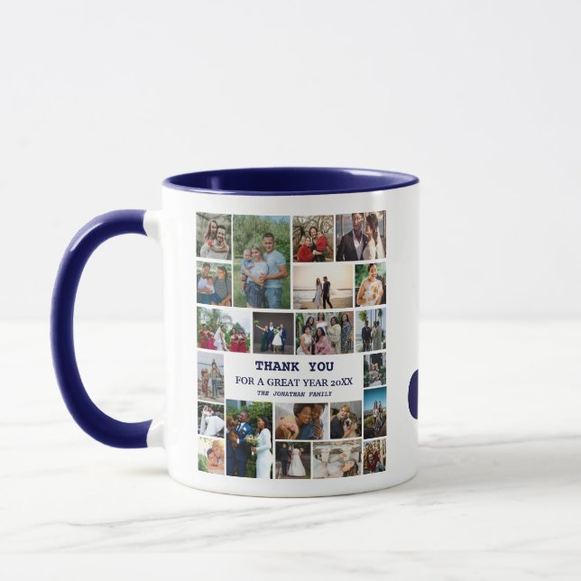 Einfache FotoCollage | Family Monogram Keepake Tasse (Links)