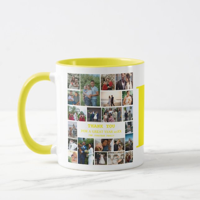 Einfache FotoCollage | Family Monogram Keepake Tasse (Links)
