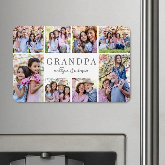 Einfache Fotocollage Großvater Magnet (Simple Grandpa Photo Collage Magnet)