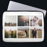 Einfache FotoCollage Modern Laptopschutzhülle<br><div class="desc">Moderner Laptop-Ärmel mit einem schlichten und minimalen weißen Design mit einer Collage aus Foto von sechs Ihrer Lieblingsfotos. Dieser elegante Laptop ist perfekt für eine Braut,  die frisch verheiratet ist.</div>