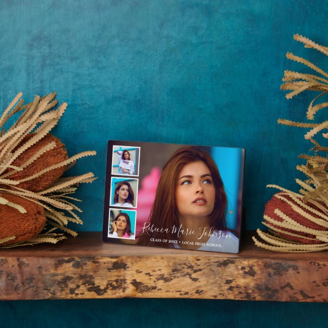 Einfache FotoCollage Moderner Abschluss Fotoplatte (Seite)