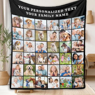 Einfache FotoCollage Personalisiert 36 Picture Bla Fleecedecke