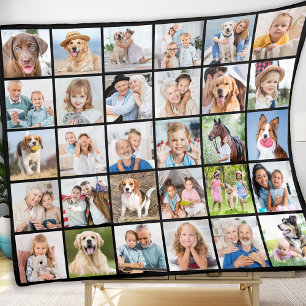 Einfache FotoCollage Personalisiert Multi 30 Pictu Fleecedecke