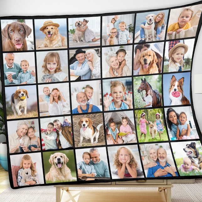 Einfache FotoCollage Personalisiert Multi 30 Pictu Fleecedecke (Von Creator hochgeladen)