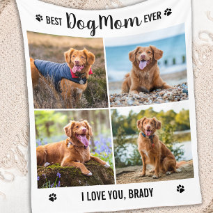 Einfache Fotocollage Personalisierte HUND-MUTTER B Fleecedecke