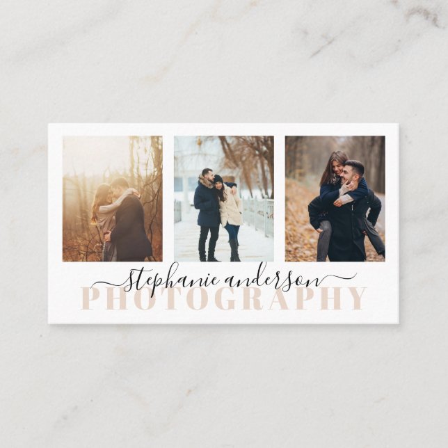 Einfache Fotografie Minimalistisch Visitenkarte (Vorderseite)