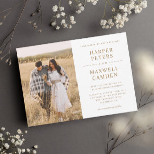 Einfache Fotohochzeit mit Typografie Einladung