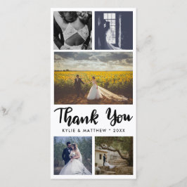 Einfache Fotos der Hochzeits-fünf danken Ihnen Dankeskarte