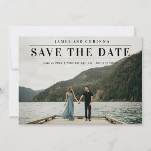 Einfache Fototypografie Hochzeit Save The Date