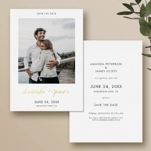 Einfache Fotoverlobung Hochzeit - Save the Date Go Folieneinladung