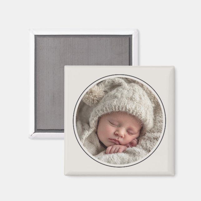 Einfache Fotovorlage Personalisierter Rahmen Magnet (Vorderseite/Rückseite)