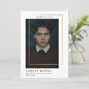 Einfache Frame Classy Foto Abschluss Einladung