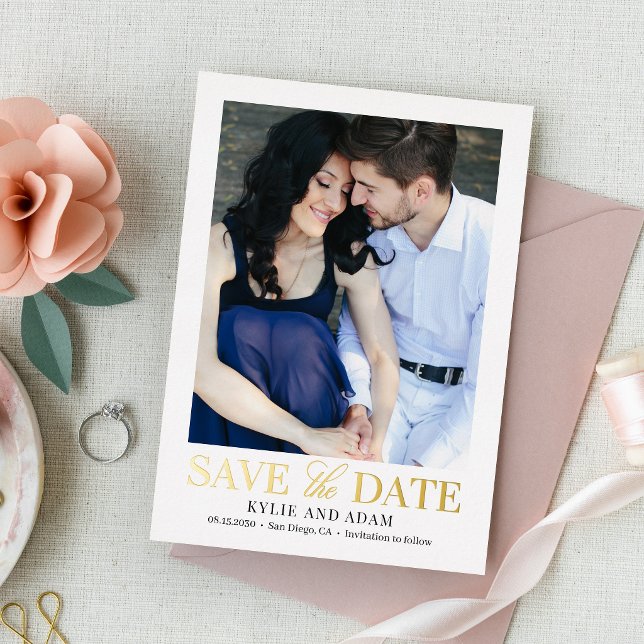 Einfache Frame REAL FOLIE Save the Date Karte (Von Creator hochgeladen)