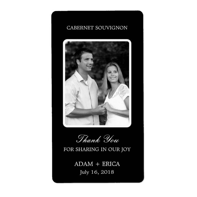 Einfache Frame Wedding Wine Labels (Vorne)