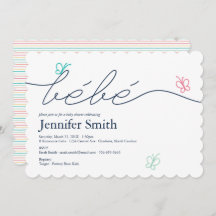 Einfache französische Bebe Butterfly Baby Dusche