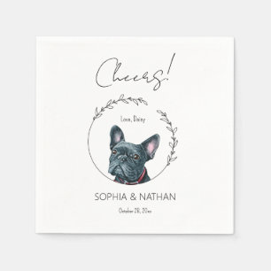 Einfache französische Bulldogge Hochzeitcocktail N Serviette