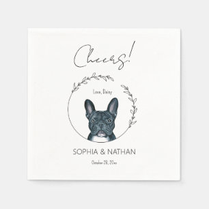 Einfache französische Bulldogge Hochzeitcocktail N Serviette