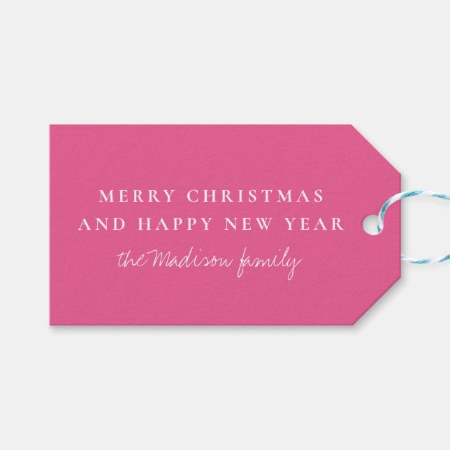 Einfache französische Rose Geschenkanhänger (Vorderseite (Horizontal))