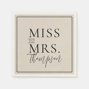 Einfache Frau Ecru Ivory Brautparty Paper Serviette