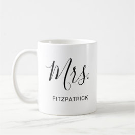 Einfache Frau Nachname Braut Hochzeit Kaffeetasse