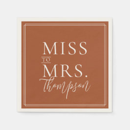 Einfache Frau Terracotta Brautparty Paper Serviette