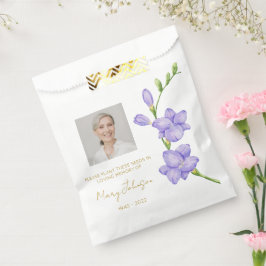 Einfache Freesien-Foto-Trauer-Samen Geschenktütchen