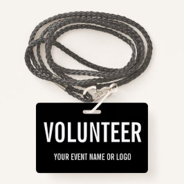 Einfache Freiwilligenveranstaltung Schwarz-weiß Ausweis