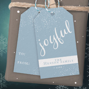 Einfache Freude Blush Blue Weihnachtsfeiertag Geschenkanhänger