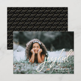 Einfache Freude mit dem Muster zurück Foto Weihnac Karte