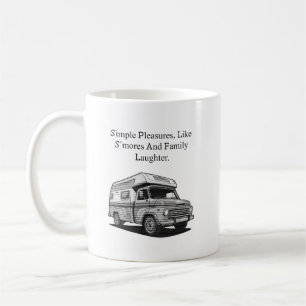 Einfache Freuden S'mores Familienlachen Lagerfeuer Kaffeetasse