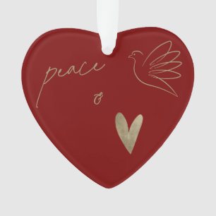 Einfache Frieden & Liebe Tauben Foto Weihnachtskar Ornament