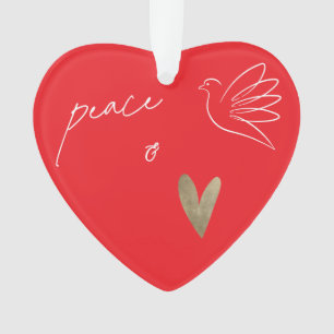Einfache Frieden-und-Liebe-Taube-Foto-Weihnachtska Ornament