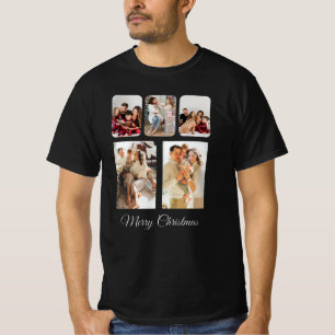 Einfache frohe Weihnachten Foto-Collage T-Shirt