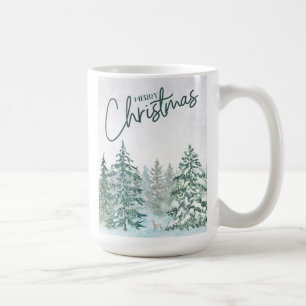 Einfache frohe Weihnachtsbotschaft im Wald Kaffeetasse