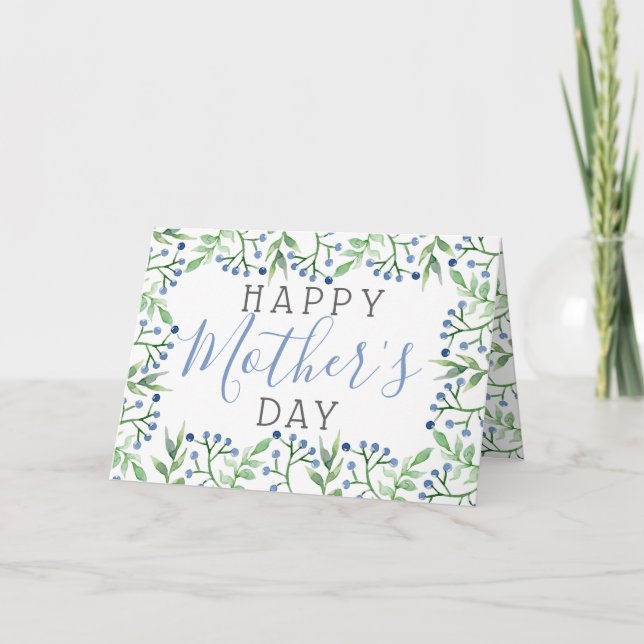 Einfache Frühlingsbeeren zum Muttertag glücklich Karte (Vorderseite)