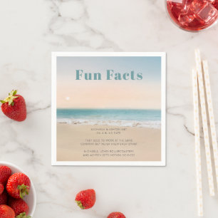 Einfache Fun Facts Beach Hochzeit Serviette