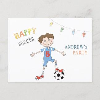 Einfache Fußball Geburtstag 5 Jahre Jungensport Pa Ankündigungspostkarte