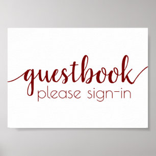 Einfache Gästebuch Candy Red Script jedes Event-
