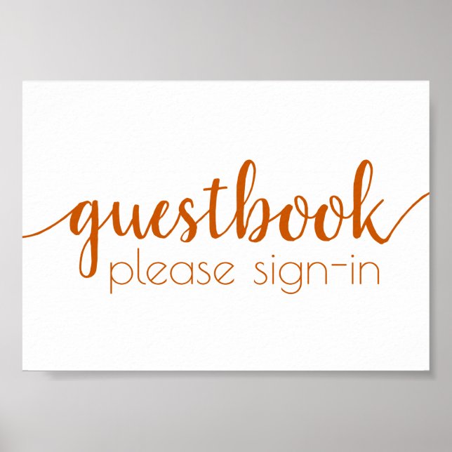 Einfache Gästebuch | Fall Orange Any Event Sign (Vorne)